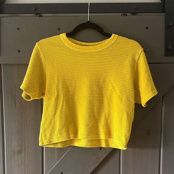 Big Bud Vibrant Yellow Knit Crop Top - EUC - Picture 1 of 4